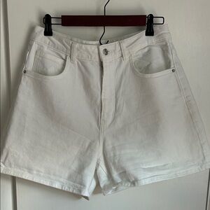 Zara Classic White Denim Shorts, Size 10